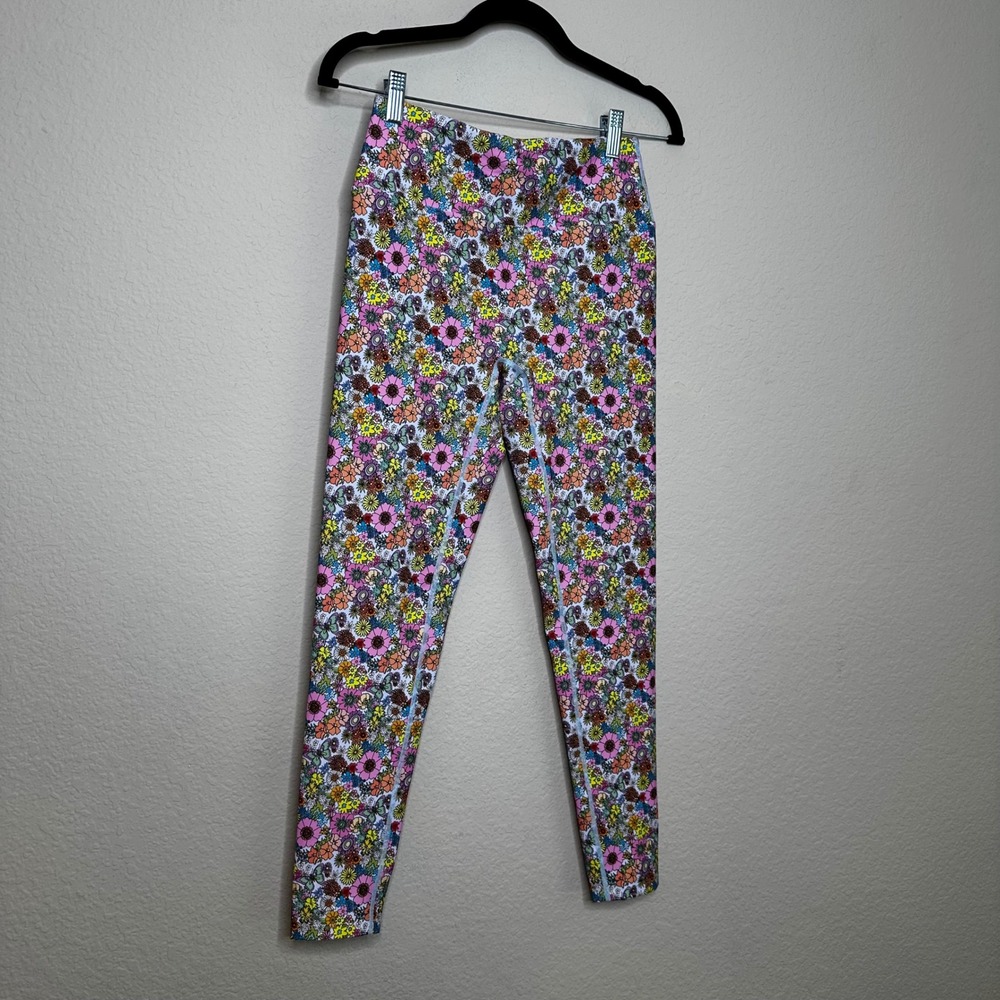 SSYS The Label Floral Butterfly High Waisted Leggings Small Boho Hippie Yoga - Picture 1 of 7